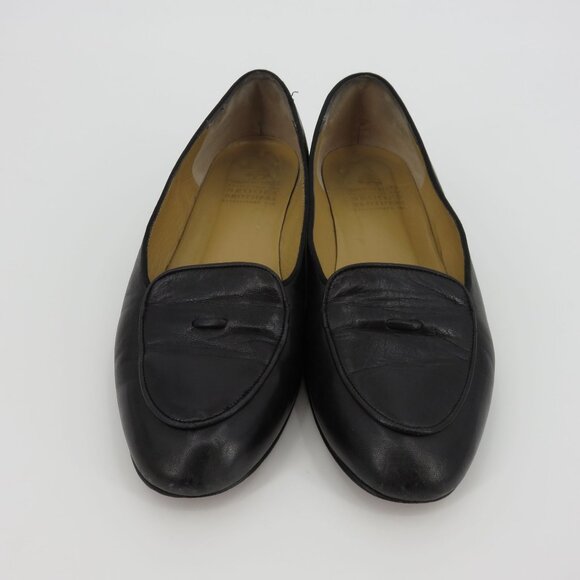 Brooks Brothers Women 8 M Solid Black Leather Loafers Slip On Shoes Flats Italy - Picture 3 of 16
